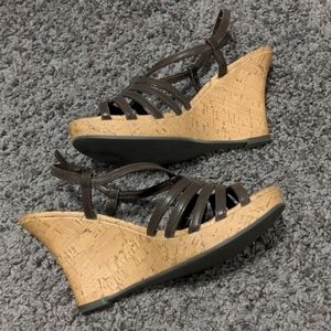 Platform cork strappy sandals